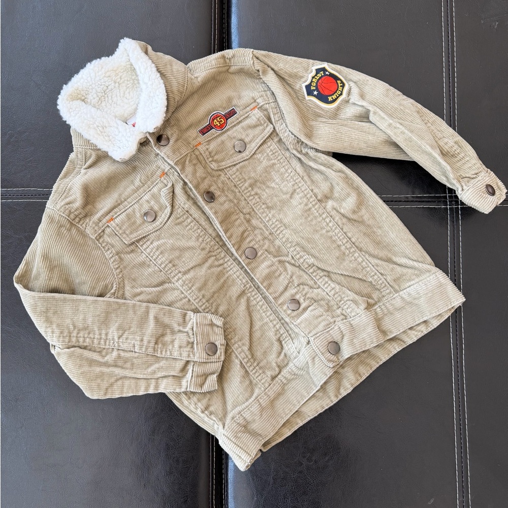 Kid Connection - Tan Corduroy Jacket with Sherpa Collar